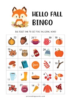 Printable Fall Bingo