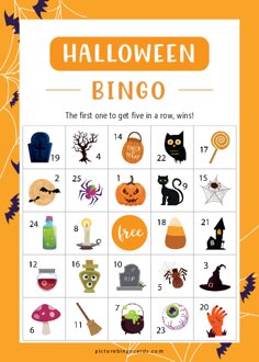 Free printable Halloween Bingo cards