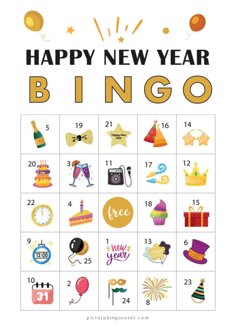 Printable New Year Bingo