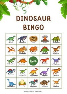 Printable Dinosaur Bingo