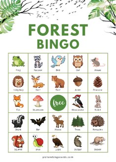 Printable Forest Bingo