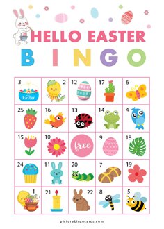 Printable Easter Picture Bingo