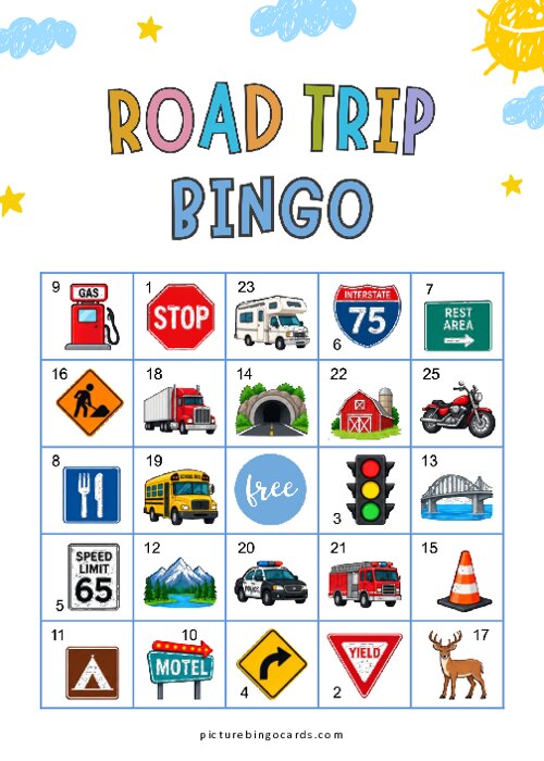Road Trip Bingo