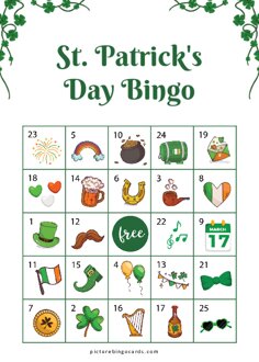 St. Patricks Day Picture Bingo