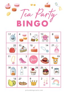 Printable Tea Party Bingo