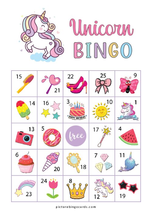 Unicorn Bingo